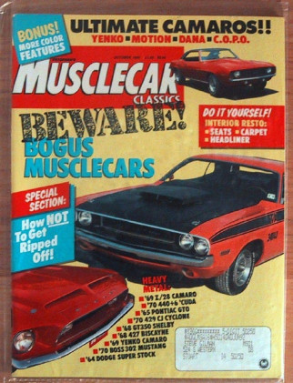 MUSCLECAR CLASSICS 1990 OCT - BLOWN GT350, YENKO